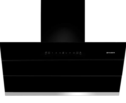 FABER Hood Zenith FL SC AC BK 90 Auto Clean with Powerful Suction Capacity,Motion Sensor Wall Mounted Chimney  (Black 1350 CMH)